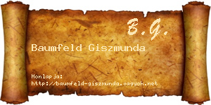 Baumfeld Giszmunda névjegykártya
